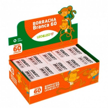 Borracha Branca Quadrada Caixa 60 Unidades Leo & Leo