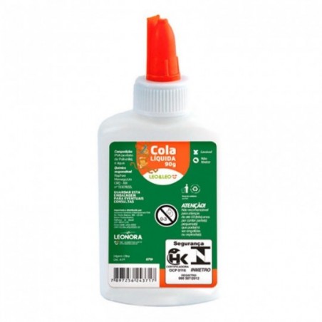 Kit 4 Colas Líquida 90g Branca Escolar Leo & Leo