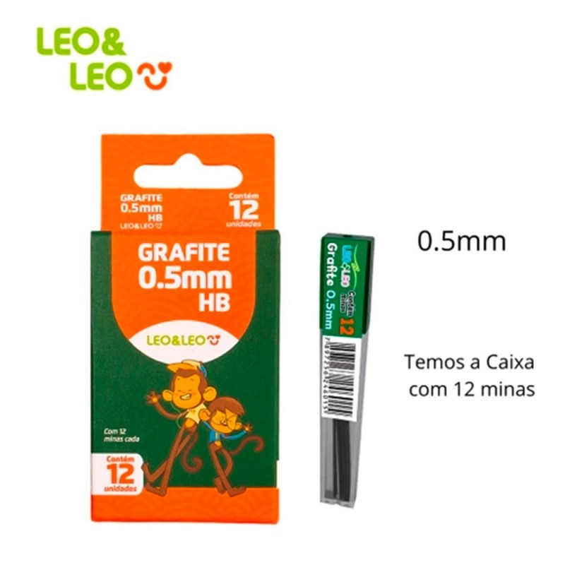 Kit 2 Caixas Grafite 0.5mm Com 12 Minas Cada Leo & Leo