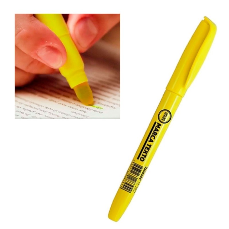 Marca Texto Slim Amarelo Ponta Chanfrada Jocar Office