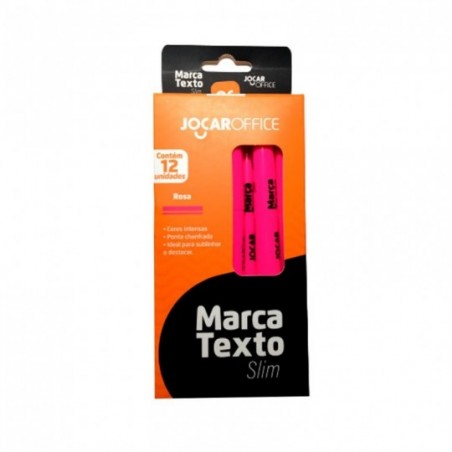 Marca Texto Slim Rosa Ponta Chanfrada Jocar Office