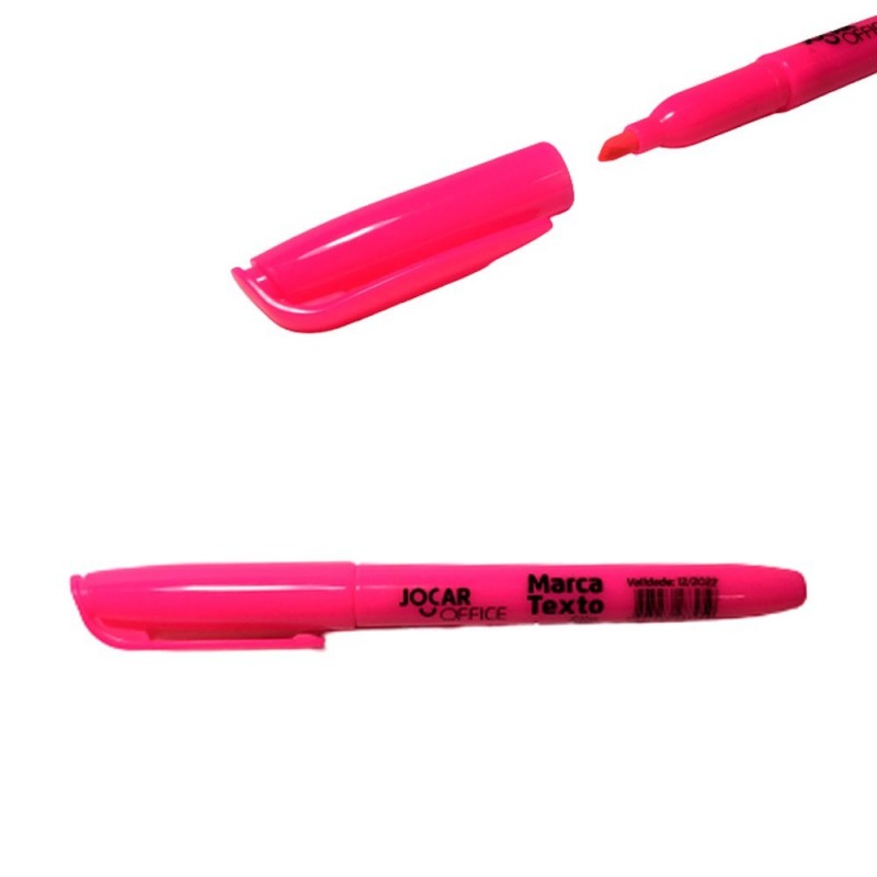 Marca Texto Slim Rosa Ponta Chanfrada Jocar Office
