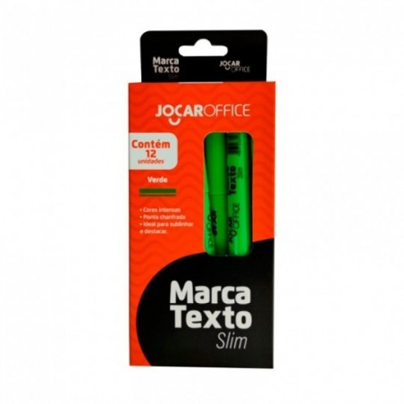 Marca Texto Slim Verde Ponta Chanfrada Jocar Office