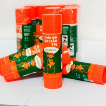 Kit 12 Colas em Bastão 21g Escolar Não Tóxico Leo & Leo
