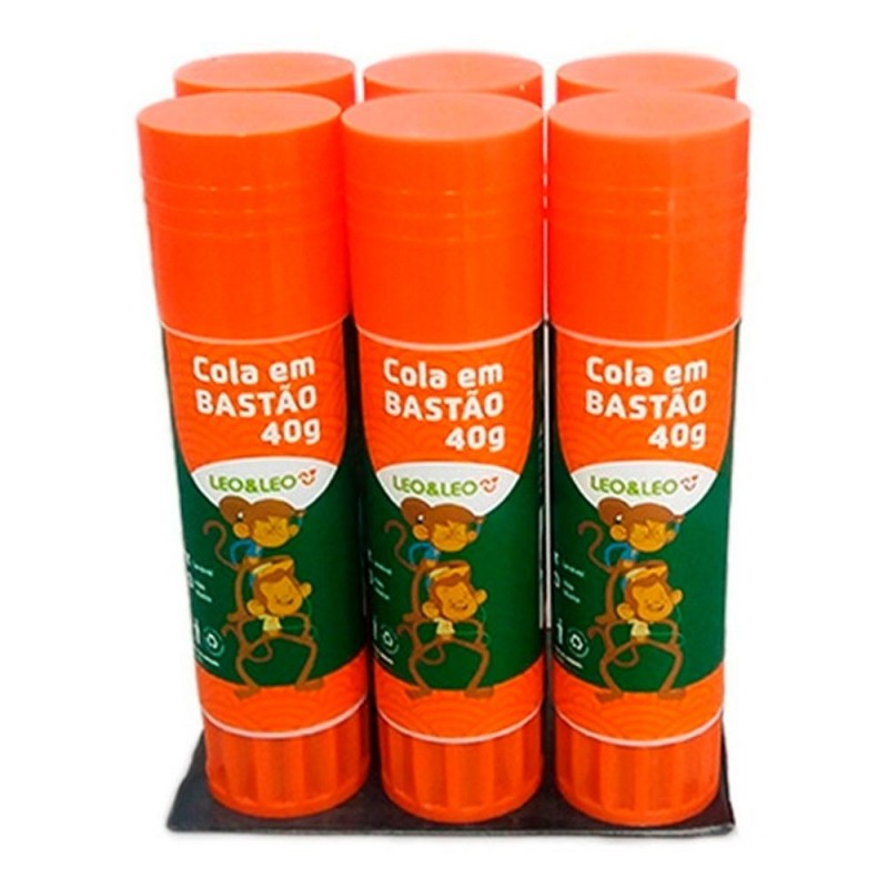 Kit 6 Colas Em Bastão 40g Não Tóxico Escolar Leo & Leo