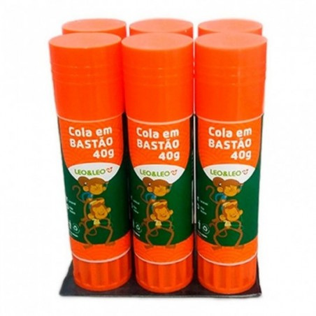 Kit 6 Colas Em Bastão 40g Não Tóxico Escolar Leo & Leo
