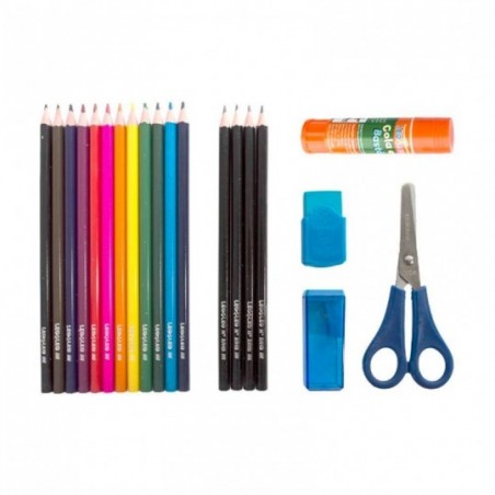 Kit Escolar 12 Lápis De Cor Sextavado Resistente Leo & Leo