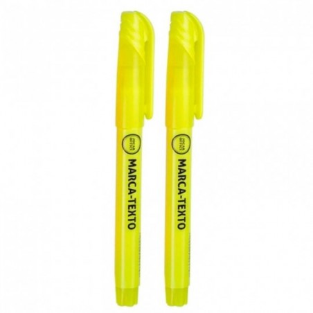 3 Kit Marca Texto Blister 2 Peças Jocar Office Amarelo Atacado