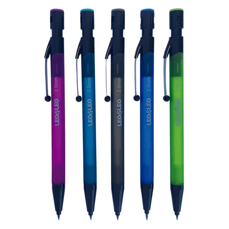 Kit 3 Lapiseiras Grafite 2.0mm Com Tubo Leo & Leo