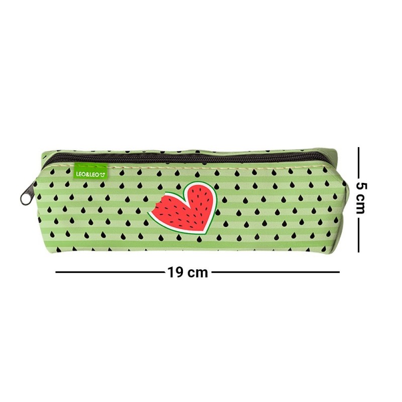 Kit 2 Estojo Infantil Menina Tubo Melancia Coração Leo & Leo