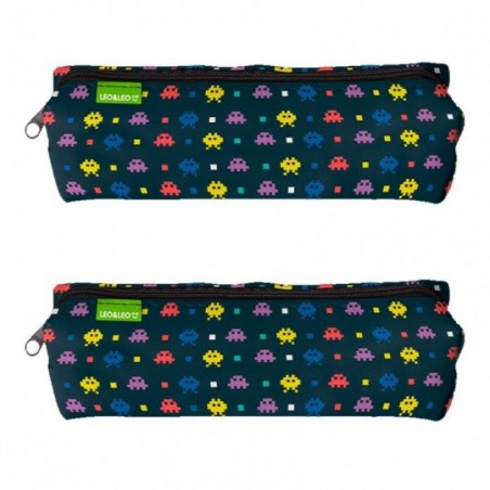 Kit 2 Estojo Unissex Game Start Colors Leo & Leo