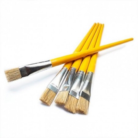 Kit 8 Pincéis Chato Longo Escolar Madeira 815-08 Leo & Leo