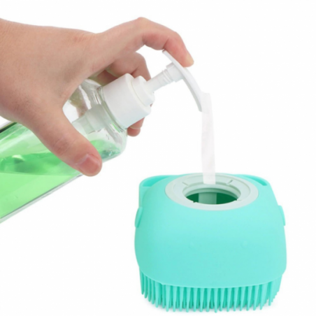 KIt 2 Esponjas De Silicone Banho Com Dispenser Shampoo