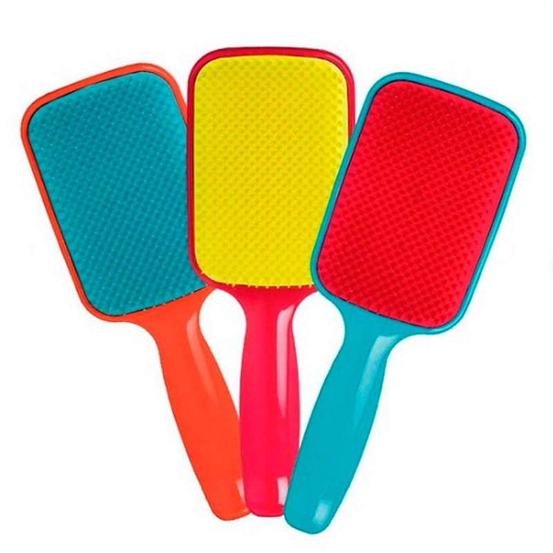 Kit 3 Escovas Raquete Anatômico Para Desembaraçar Cabelos