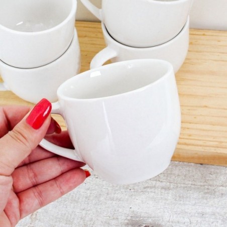 Kit 5 Xícaras Para Chá Café Branco Caneca 170 Ml