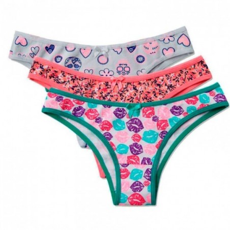 Pacote 3 Calcinhas Femininas Tanga Estampas Variadas