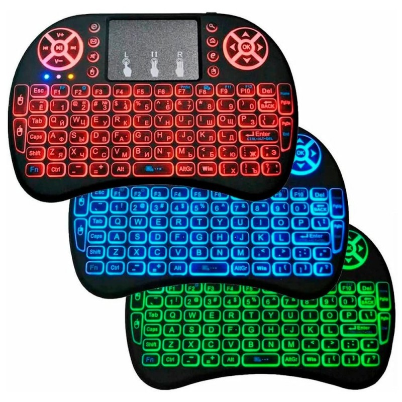 Mini Teclado Controle Sem Fio Wireless Iluminado Colors