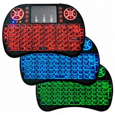 Mini Teclado Controle Sem Fio Wireless Iluminado Colors