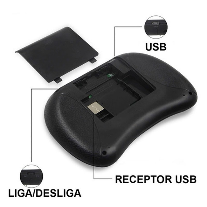 Mini Teclado Controle Sem Fio Wireless Iluminado Colors