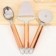 Kit Utensílios Rose God Colher Sorvete + Plaina + Cortador Pizza