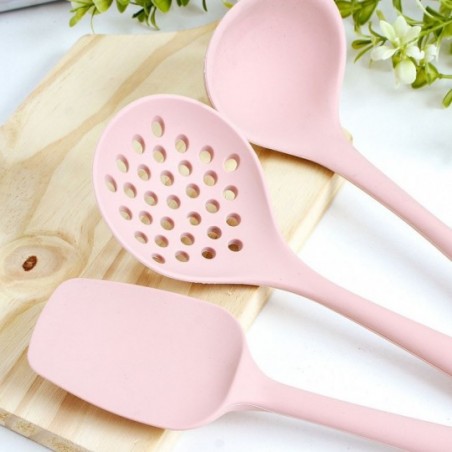 Kit Utensílios De Silicone Escumadeira + Espátula + Concha