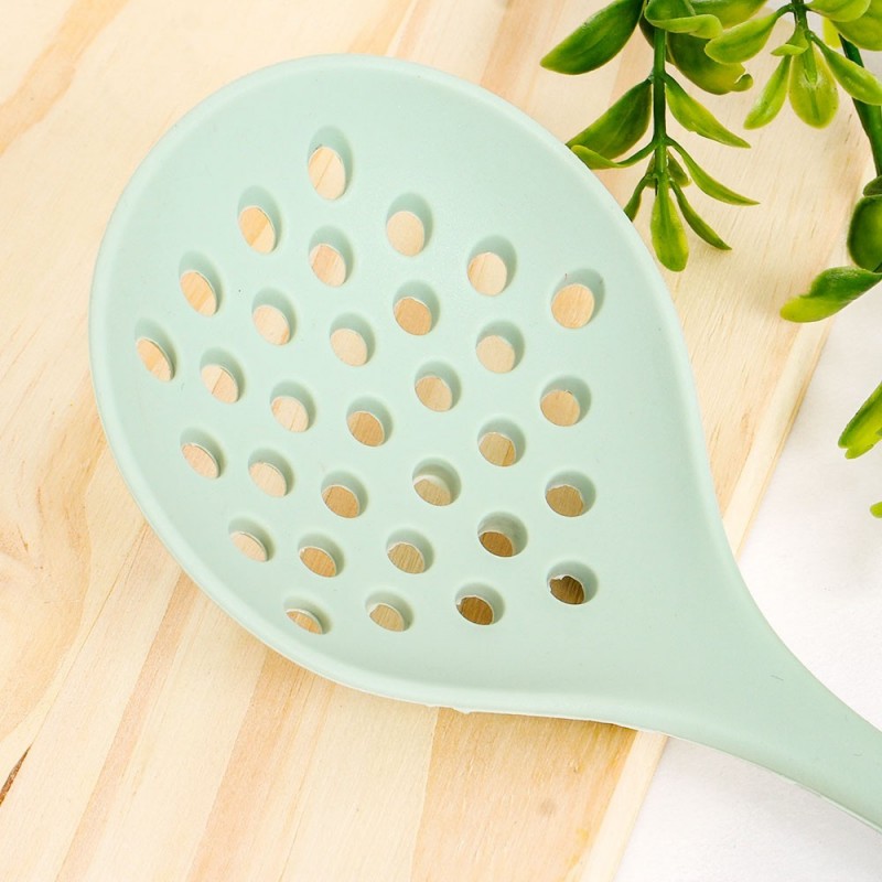 Escumadeira Cozinha Multiuso Silicone Inteiriço Verde 27 Cm