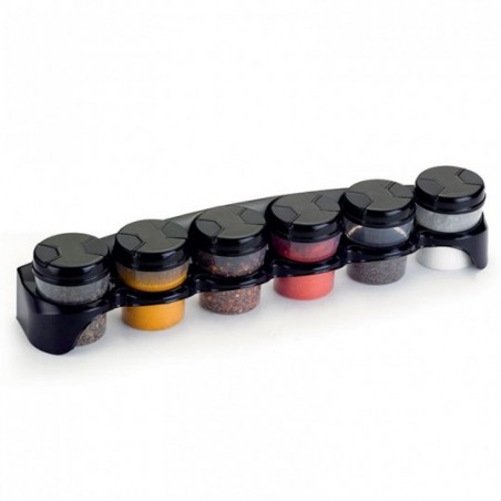 Kit Porta Condimento Plasduran C/ 6 Potes E Suporte Atacado