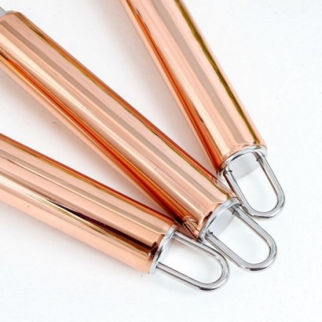 Kit Utensílios Rose God Espátula + Colher De Sorvete + Plaina