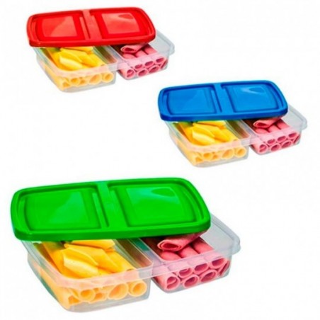 Porta Frios Duplo Retangular Tampa 1250ml ErcaPlast Atacado