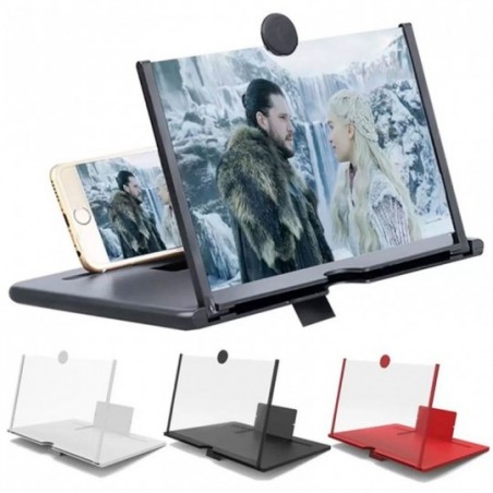 Ampliador De Tela Lente 3d Suporte Dobrável De Celular 