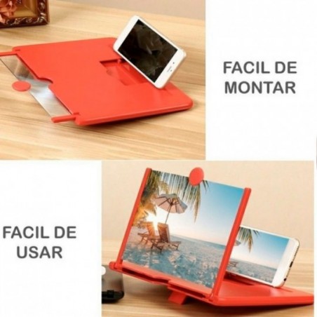 Ampliador De Tela Lente 3d Suporte Dobrável De Celular 