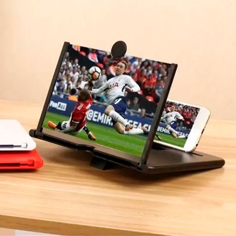 Ampliador De Tela Lente 3d Suporte Dobrável De Celular 