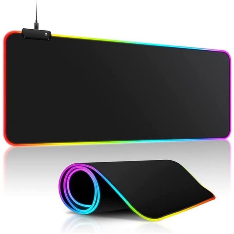 Mouse Pad Gamer Grande Speed Borda Led 7 Cores Impermeável