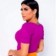 Cropped Blusa Manga Princesa Bufante Canelado Feminina