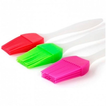 Pincel Culinário De Silicone 3 Peças Cabo Acrílico 17 Cm