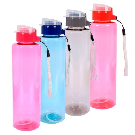 Garrafa Squeeze Plástica Com Alça Transcolor 600 Ml