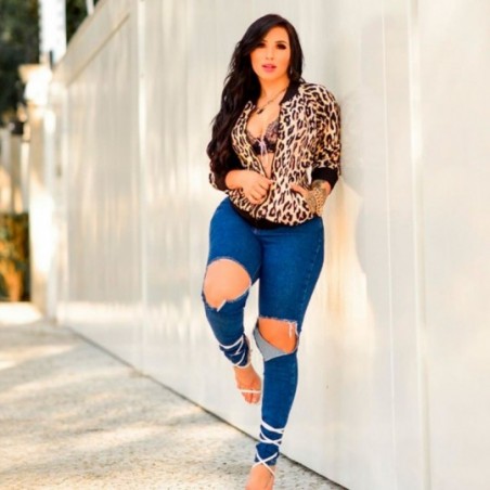 Jaqueta Bomber Animal Print Feminina Oncinha Meia Estação
