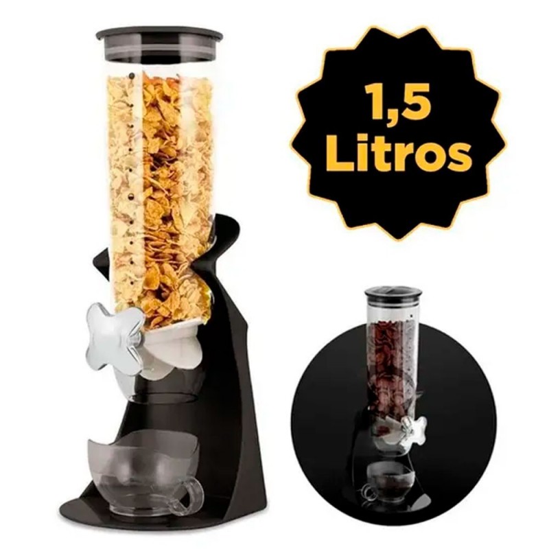 Porta Cereal Temperos Com Dispenser Em Acrílico 1500ml + Xícara