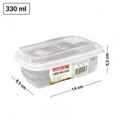 Kit 6 Potes Porta Mantimentos 330ml Com Tampa Transparente - Feira da Madrugada SP