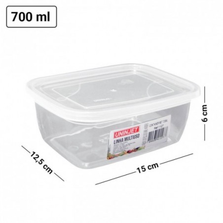 Kit 10 Potes Transparentes 700ML Com Tampa Porta Mantimentos - Feira da Madrugada SP