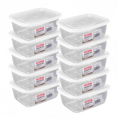 Kit 10 Potes Transparentes 700ML Com Tampa Porta Mantimentos - Feira da Madrugada SP