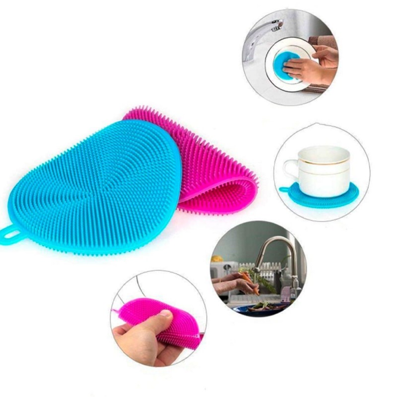 Esponja Silicone Lavar Louça Antibacteriana Bucha Cozinha