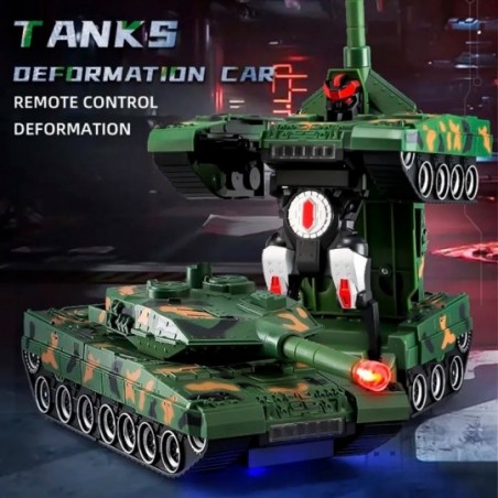 Carrinho Tanque de Guerra Com Controle Remoto 2 EM 1 Robô