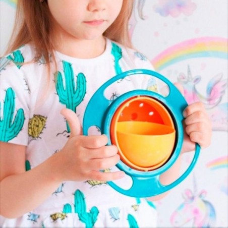 Prato Tigela Infantil Giratório 360 Anti Derramamento Colorida
