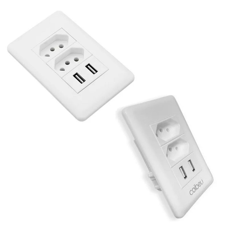 Tomada Parede Entradas Usb Carregador Universal Dispositivo