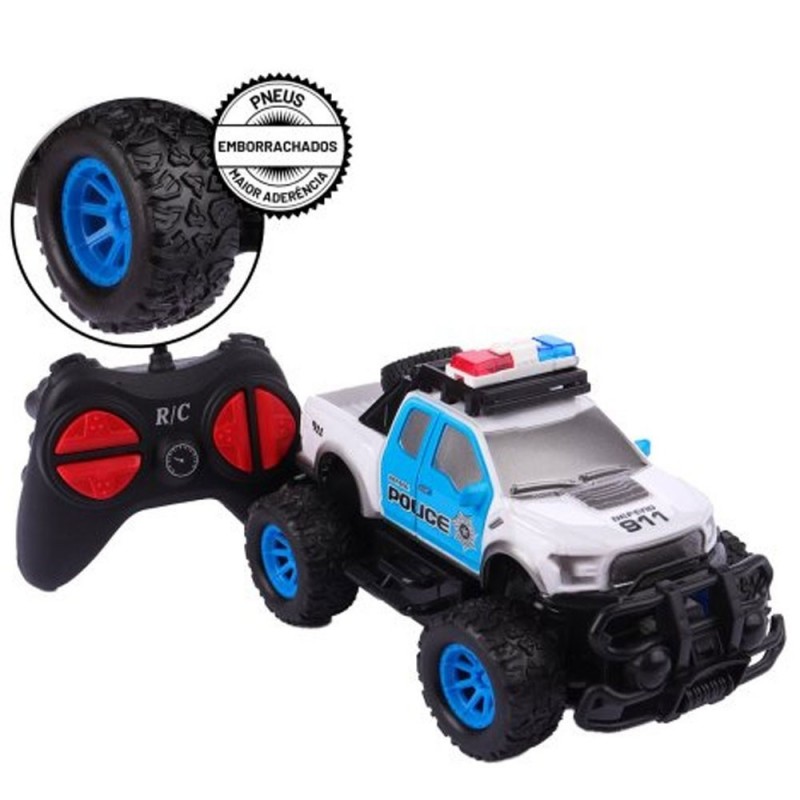 Carrinho De Controle Remoto Design De Picape Polícia