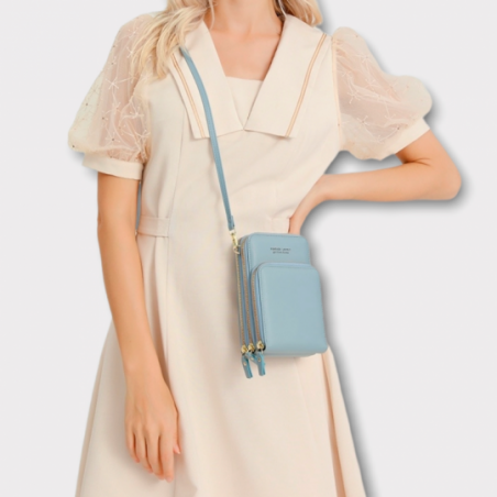 Bolsa Feminina Transversal Porta Celular Com 3 Divisórias