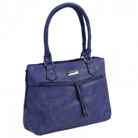 Bolsa Feminina Ombro Grande Alto Relevo Tachas Metálicas