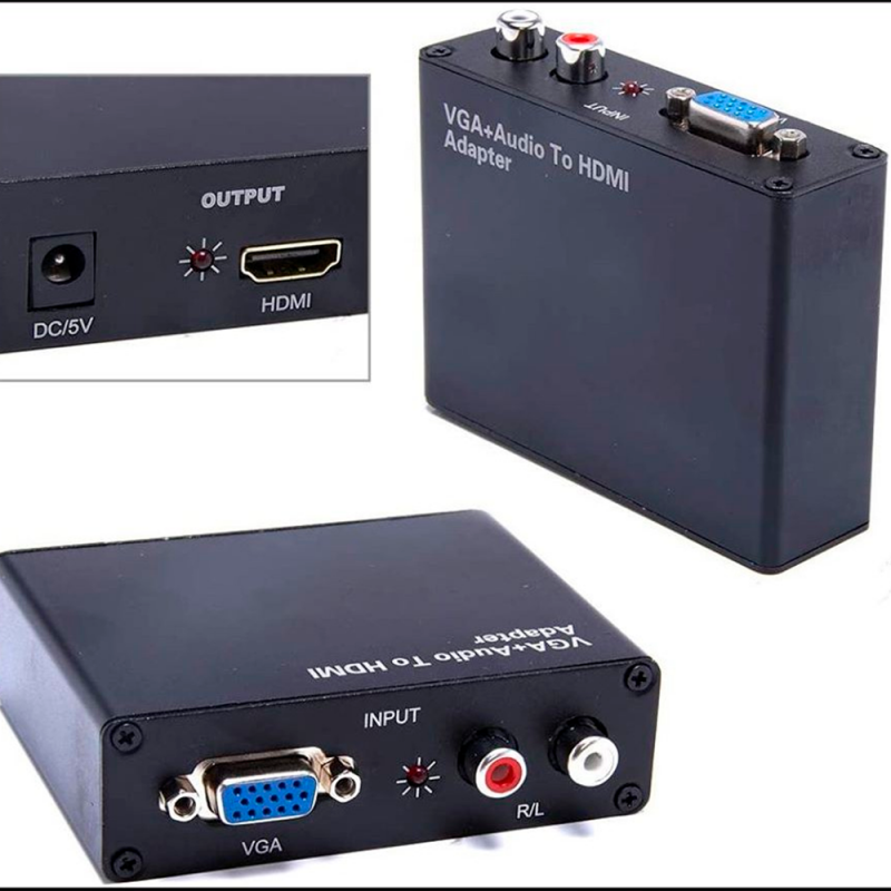 Conversor Adaptador Vga P/ Hdmi C/ Áudio Rl