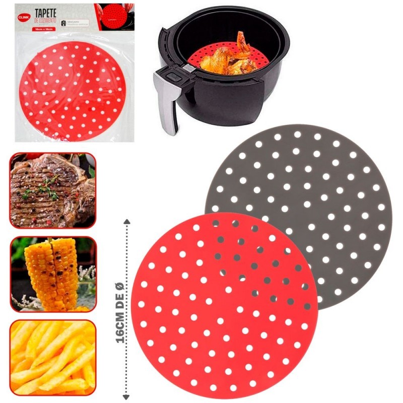 Forro Protetor Para Air Fryer Anti-Aderente Silicone Redondo 16CM